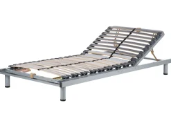 Stelaż do łóżka regulowany ręcznie RESPITE 90 x 200 cm Srebrny