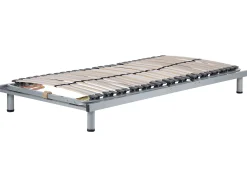 Stelaż do łóżka regulowany ręcznie RESPITE 90 x 200 cm Srebrny