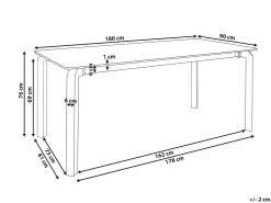 Sale Stół konferencyjny FELETTO 90 cm 180 cm Kamień Efekt trawertynu Wszystkie Biurka|Stoły Konferencyjne