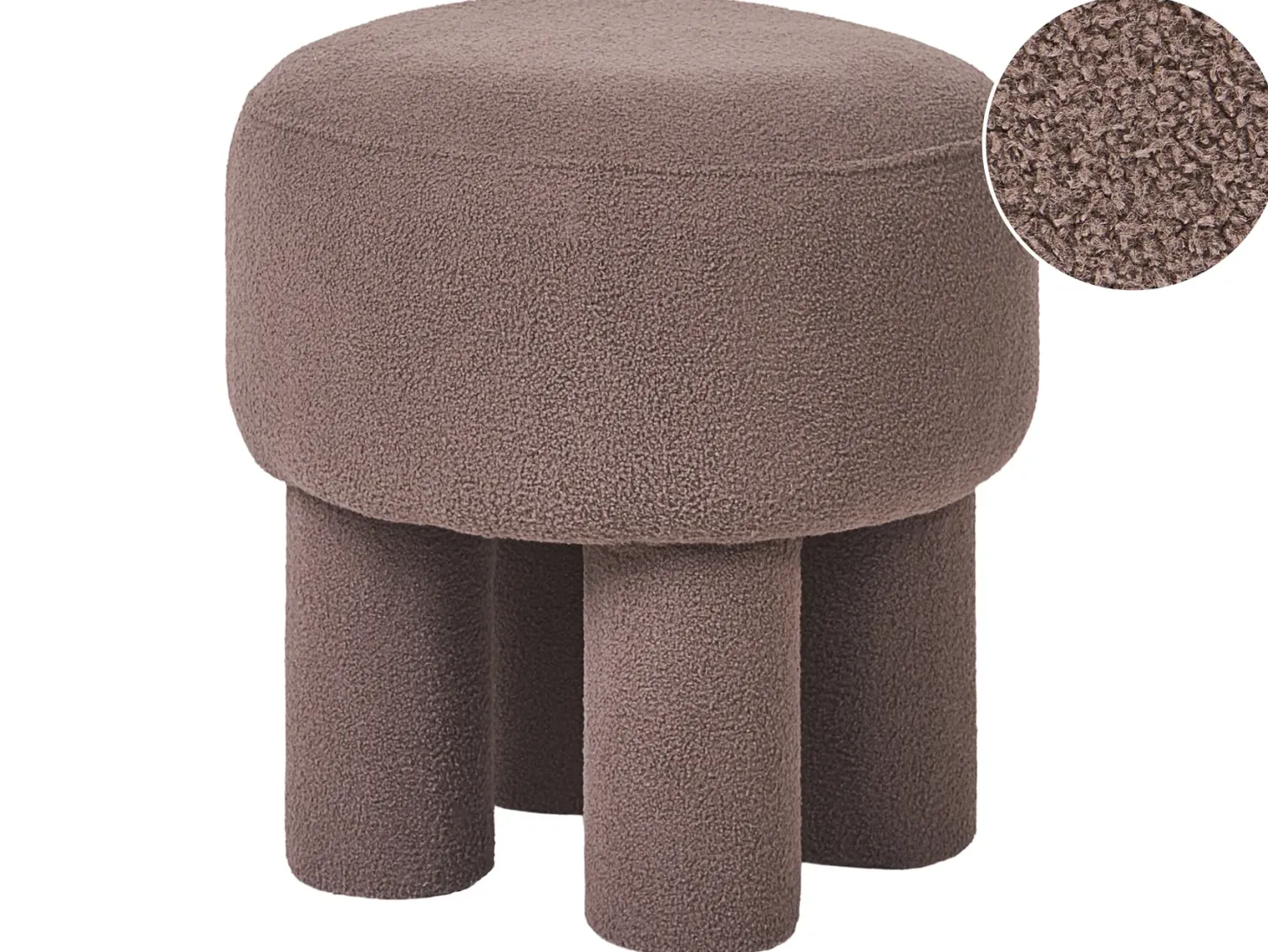 Stołek CANBY Boucle Brązowy