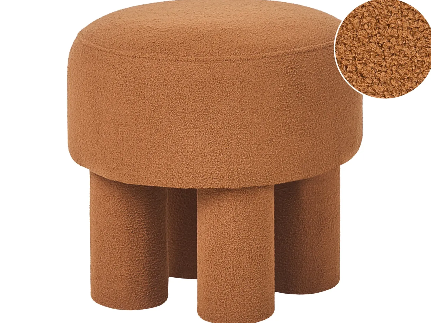 Stołek CANBY Boucle Pomarańczowy