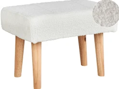 Stołek TAKOMA Boucle Biały
