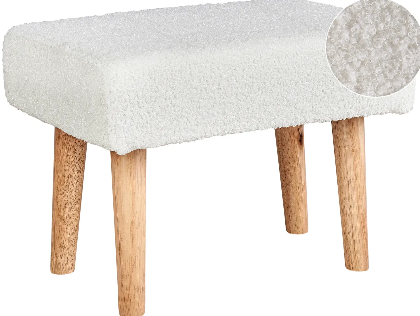 Stołek TAKOMA Boucle Biały