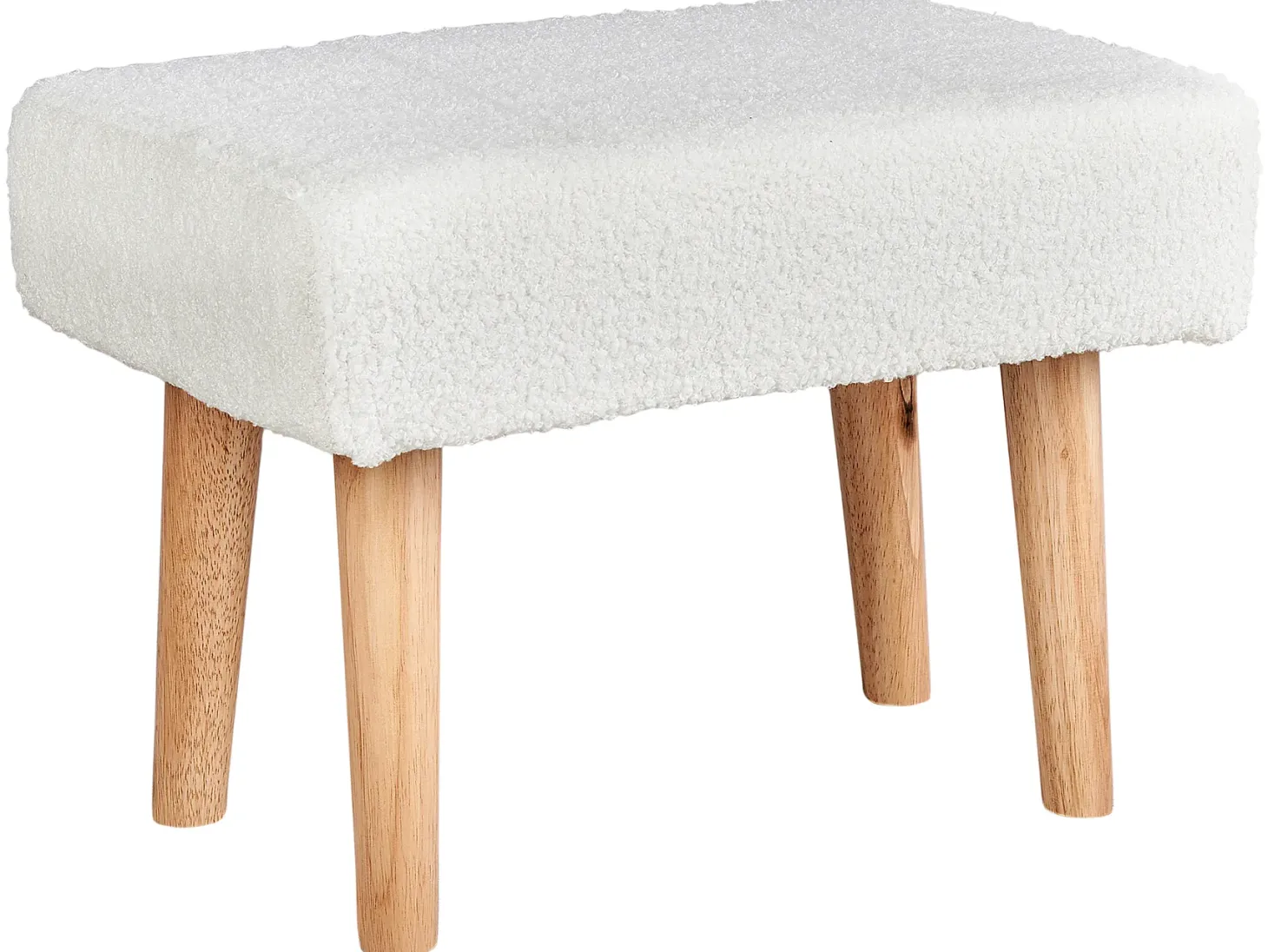 Stołek TAKOMA Boucle Biały