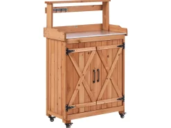 Stół ogrodniczy ALTOLIA Drewno jodłowe 119 cm 70 cm Brązowy