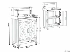 Stół ogrodniczy ALTOLIA Drewno jodłowe 119 cm 70 cm Brązowy