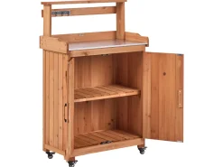 Stół ogrodniczy ALTOLIA Drewno jodłowe 119 cm 70 cm Brązowy