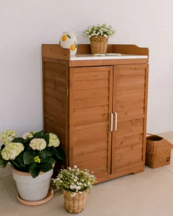 Stół ogrodniczy TEREVILLE Drewno jodłowe 100 cm 67 cm Brązowy