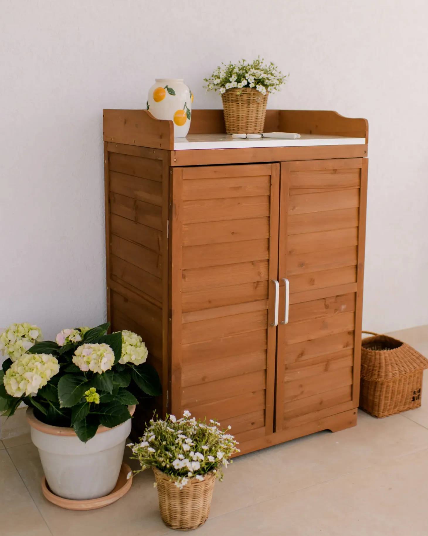 Stół ogrodniczy TEREVILLE Drewno jodłowe 100 cm 67 cm Brązowy