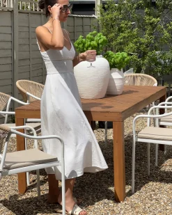 Stół ogrodowy BARATTI 180 cm 90 cm Drewno akacjowe Brązowy