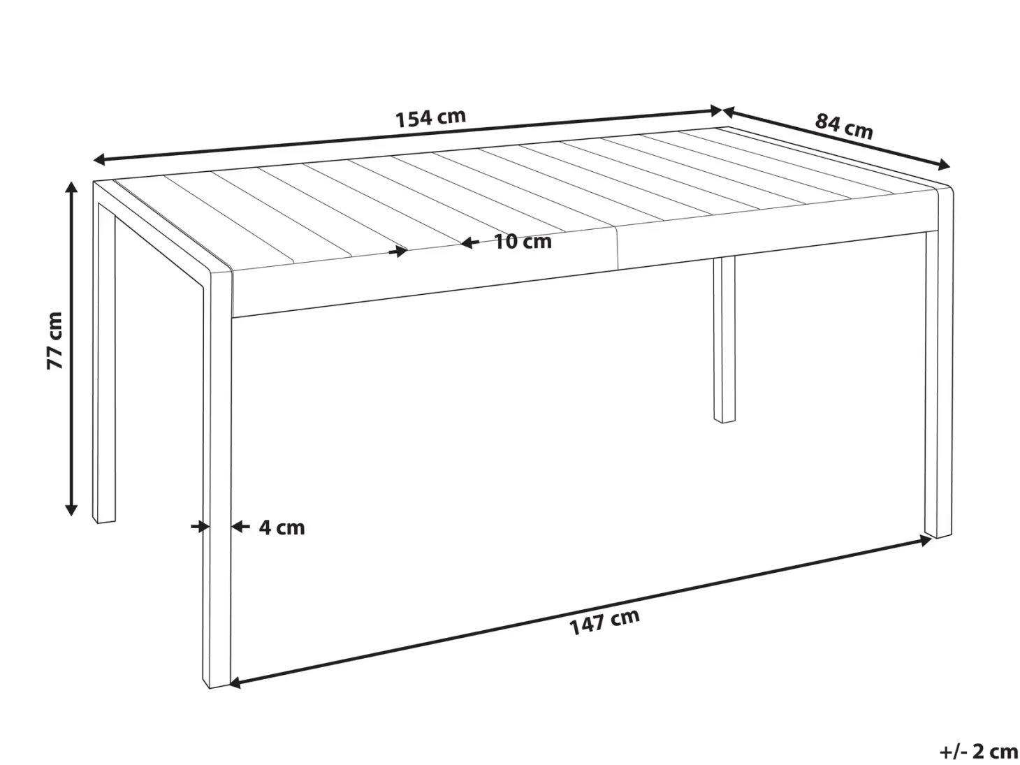Stół ogrodowy BARTICA 154 cm 84 cm Beżowy