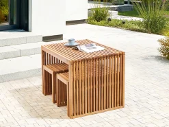 Stół ogrodowy BELLANO 70 cm 120 cm Drewno akacjowe Brązowy