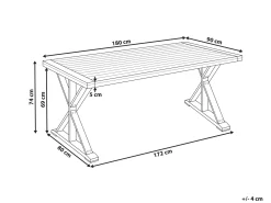 Stół ogrodowy CALABRITTO 90 cm 180 cm Drewno akacjowe Brązowy