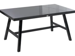 Stół ogrodowy CANETTO 150 cm 90 cm Szkło Czarny