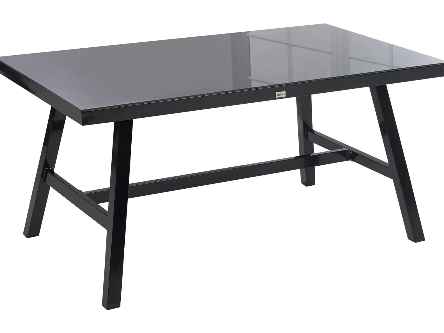 Stół ogrodowy CANETTO 150 cm 90 cm Szkło Czarny