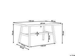 Stół ogrodowy CANETTO 150 cm 90 cm Szkło Czarny