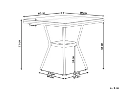 Stół ogrodowy CASPRI II 80 cm 80 cm Szkło Szary
