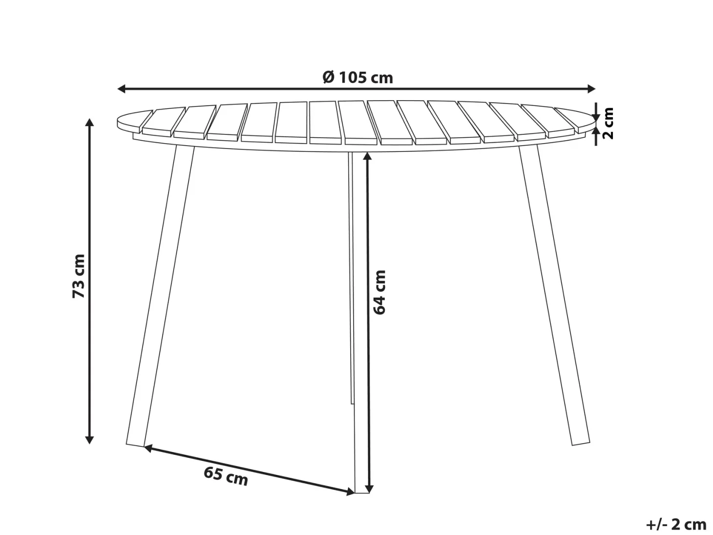 Stół ogrodowy CAVOLI 105 cm 105 cm Brązowy