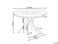 Stół ogrodowy CISSONE 110 cm 110 cm Drewno akacjowe Brązowy