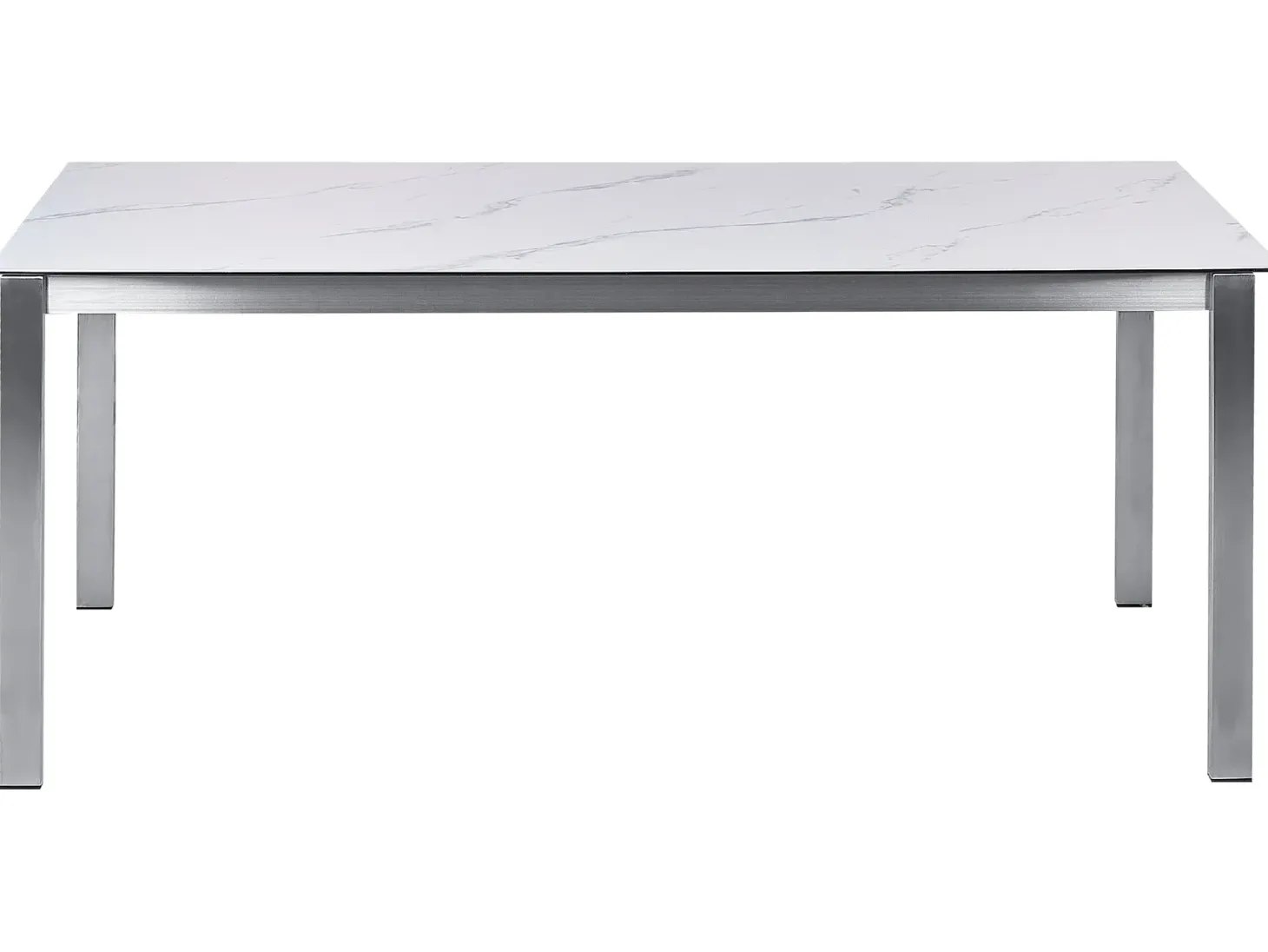 Stół ogrodowy COSOLETO 180 cm 90 cm Efekt marmuru Szkło Biały