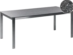 Stół ogrodowy COSOLETO 180 cm 90 cm Szkło Czarny