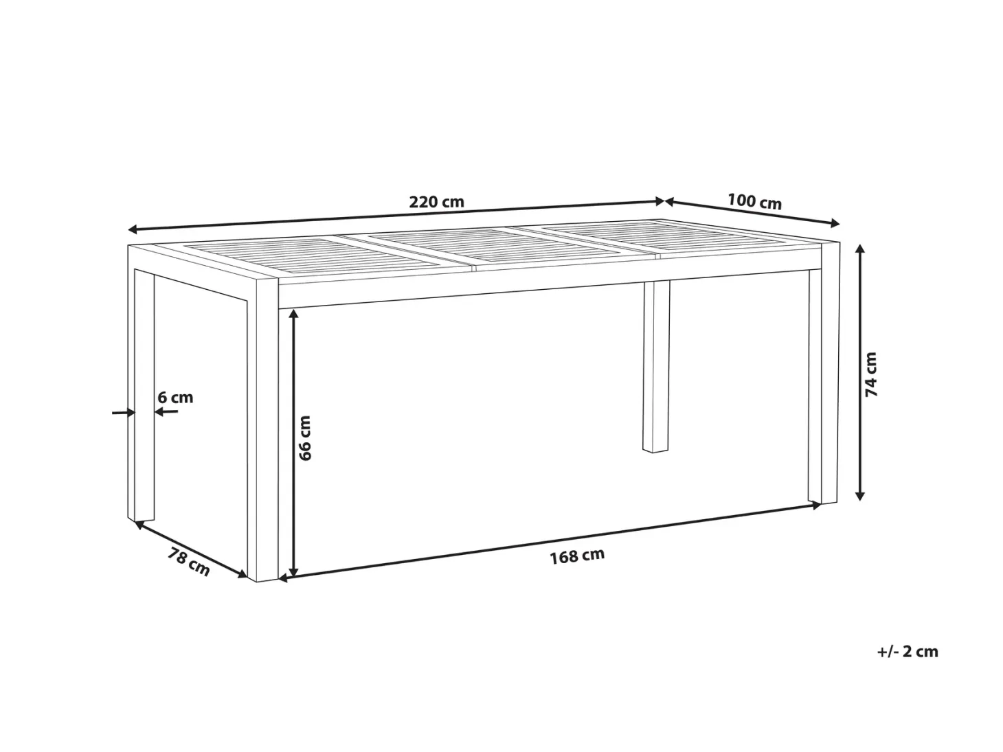 Stół ogrodowy GROSSETO 220 cm 100 cm Drewno eukaliptusowe Brązowy