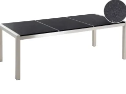 Stół ogrodowy GROSSETO 220 cm 100 cm Polerowany Granit Czarny