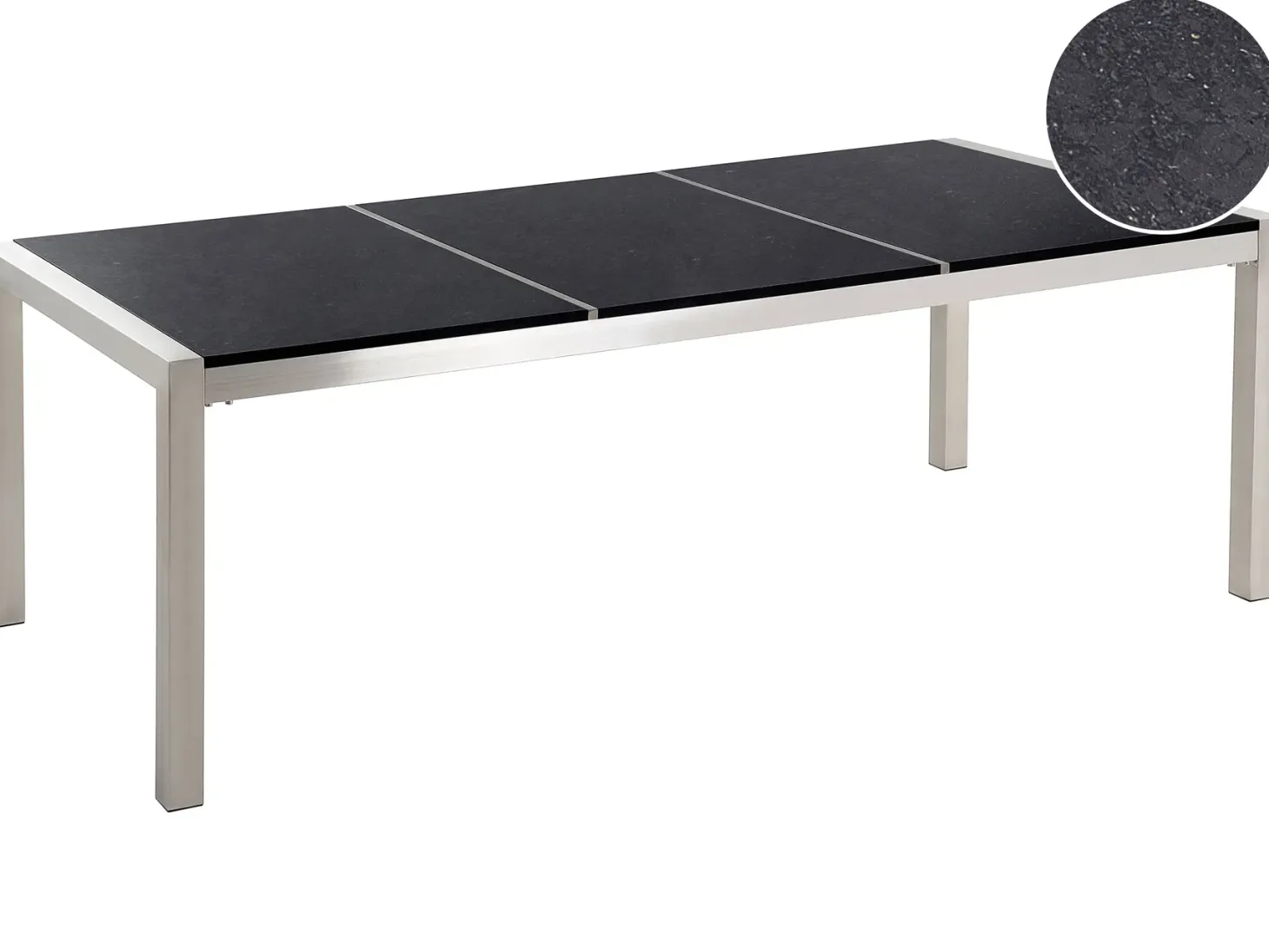 Stół ogrodowy GROSSETO 220 cm 100 cm Polerowany Granit Czarny