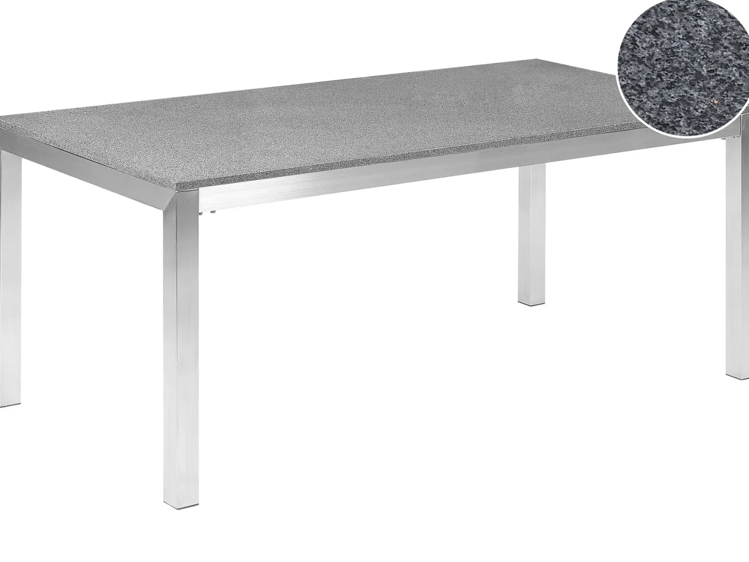 Stół ogrodowy GROSSETO 180 cm 90 cm Polerowany Granit Szary