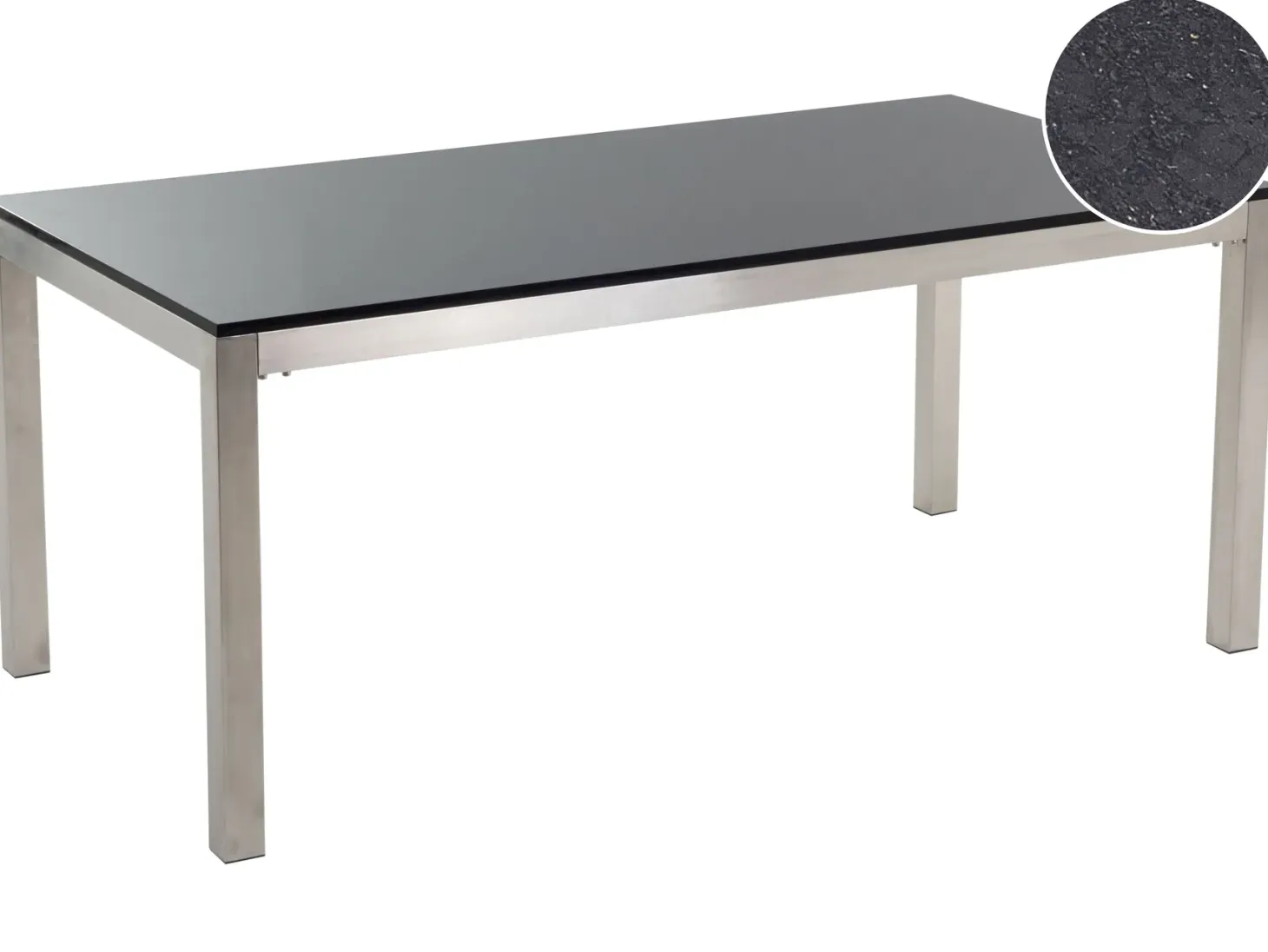 Stół ogrodowy GROSSETO 180 cm 90 cm Polerowany Granit Czarny