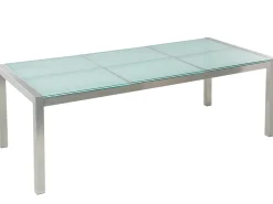 Stół ogrodowy GROSSETO 220 cm 100 cm Szkło tłuczone Przezroczysty