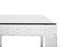 Stół ogrodowy ITALY 220 cm 100 cm Szkło Biały