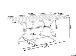 Stół ogrodowy LASCARI 160 cm 90 cm Drewno akacjowe Jasnobrązowy