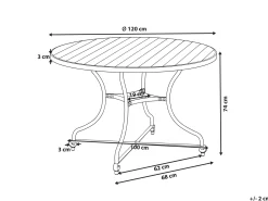 Stół ogrodowy LASCARI 120 cm 120 cm Drewno akacjowe Jasnobrązowy