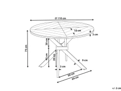 Stół ogrodowy LISSONE 110 cm 110 cm Drewno akacjowe Brązowy