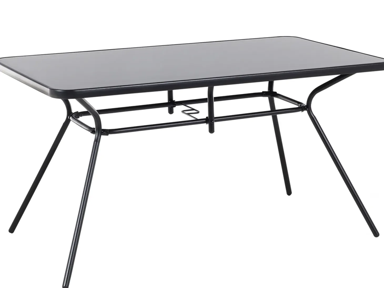 Stół ogrodowy LIVO 140 cm 80 cm Szkło Czarny