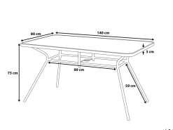 Stół ogrodowy LIVO 140 cm 80 cm Szkło Czarny