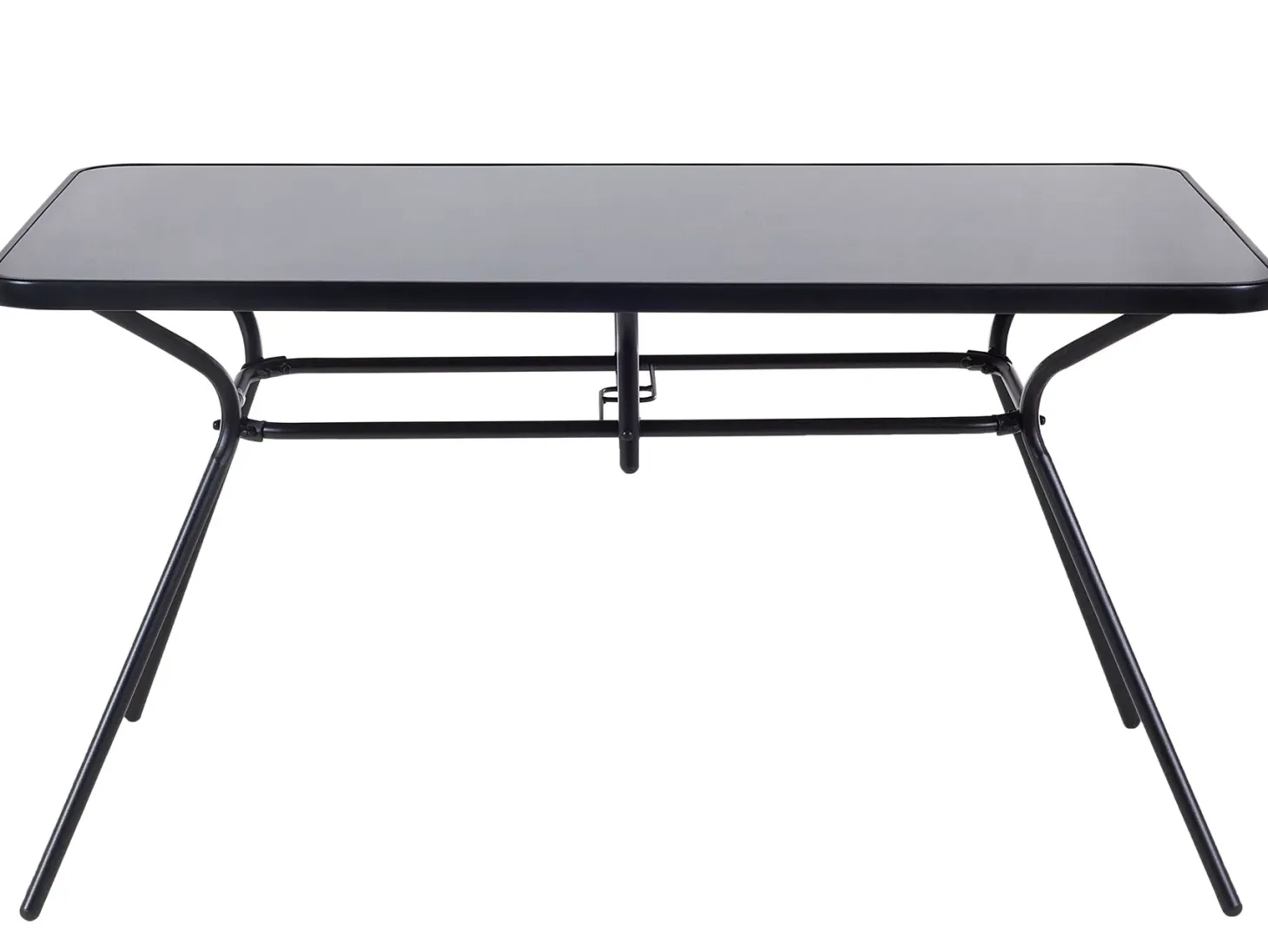Stół ogrodowy LIVO 140 cm 80 cm Szkło Czarny