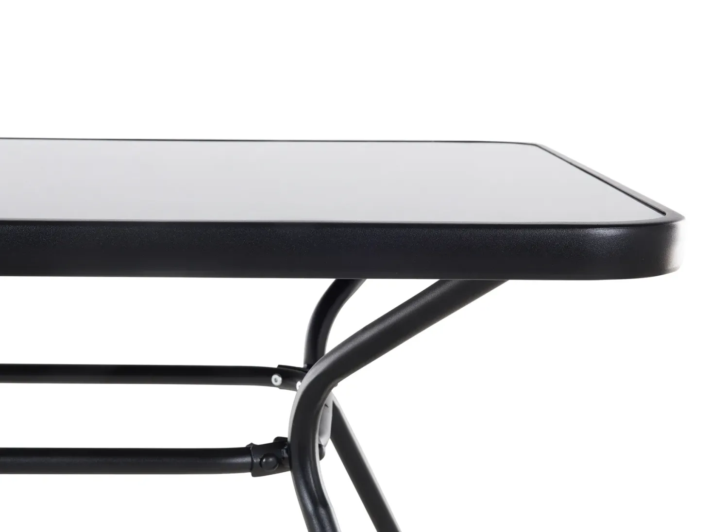 Stół ogrodowy LIVO 140 cm 80 cm Szkło Czarny