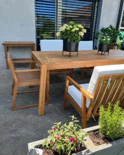 Stół ogrodowy LIVORNO 210 cm 90 cm Drewno akacjowe Brązowy