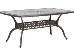 Stół ogrodowy LIZZANO 165 cm 102 cm Metal Ciemnobrązowy