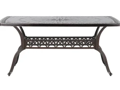 Stół ogrodowy LIZZANO 165 cm 102 cm Metal Ciemnobrązowy