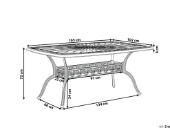 Stół ogrodowy LIZZANO 165 cm 102 cm Metal Ciemnobrązowy