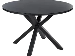 Stół ogrodowy MALETTO 120 cm 120 cm Szkło Czarny