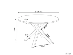 Stół ogrodowy MALETTO 120 cm 120 cm Szkło Czarny