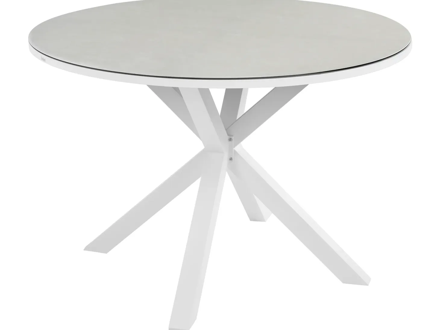 Stół ogrodowy MALETTO 120 cm 120 cm Szkło Beżowoszary
