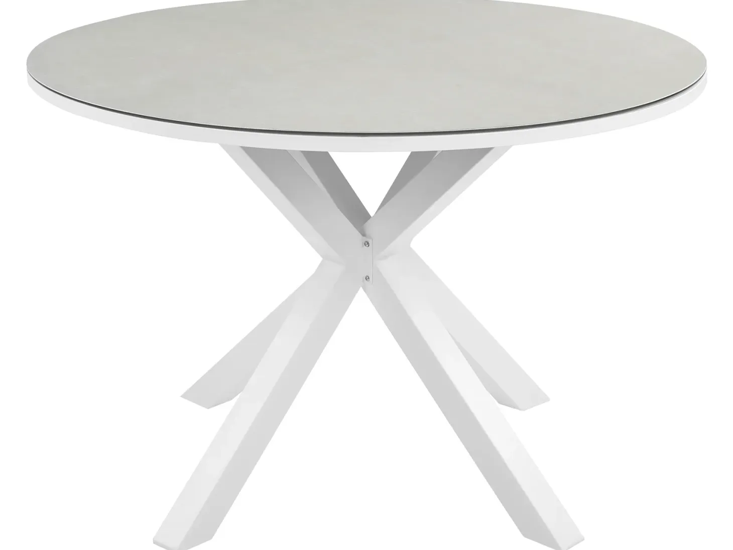Stół ogrodowy MALETTO 120 cm 120 cm Szkło Beżowoszary