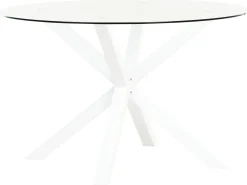 Stół ogrodowy MALETTO 120 cm 120 cm Szkło Biały