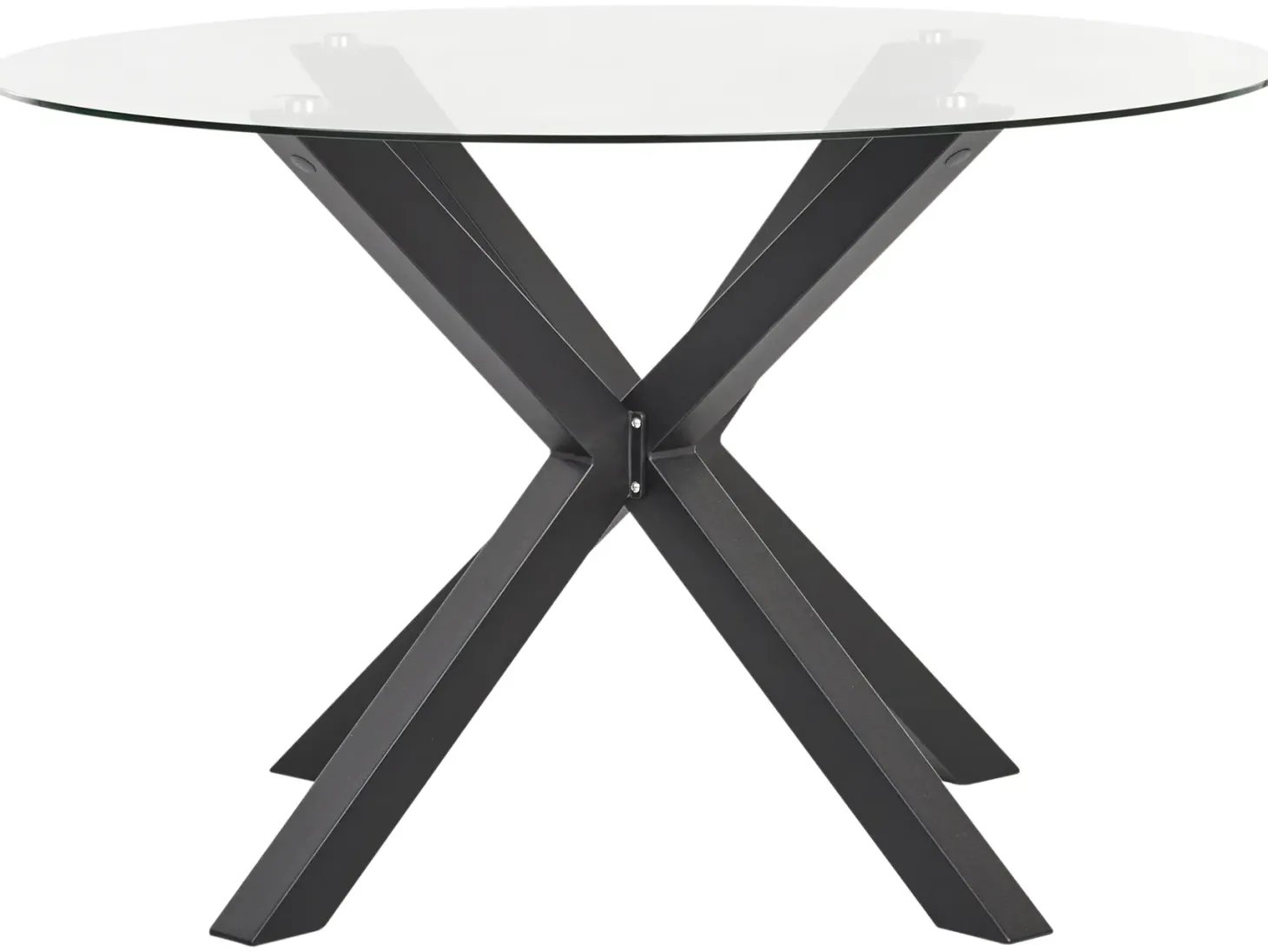 Stół ogrodowy MALETTO 120 cm 120 cm Szkło Czarny