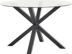 Stół ogrodowy MALETTO 120 cm 120 cm Szkło Czarny